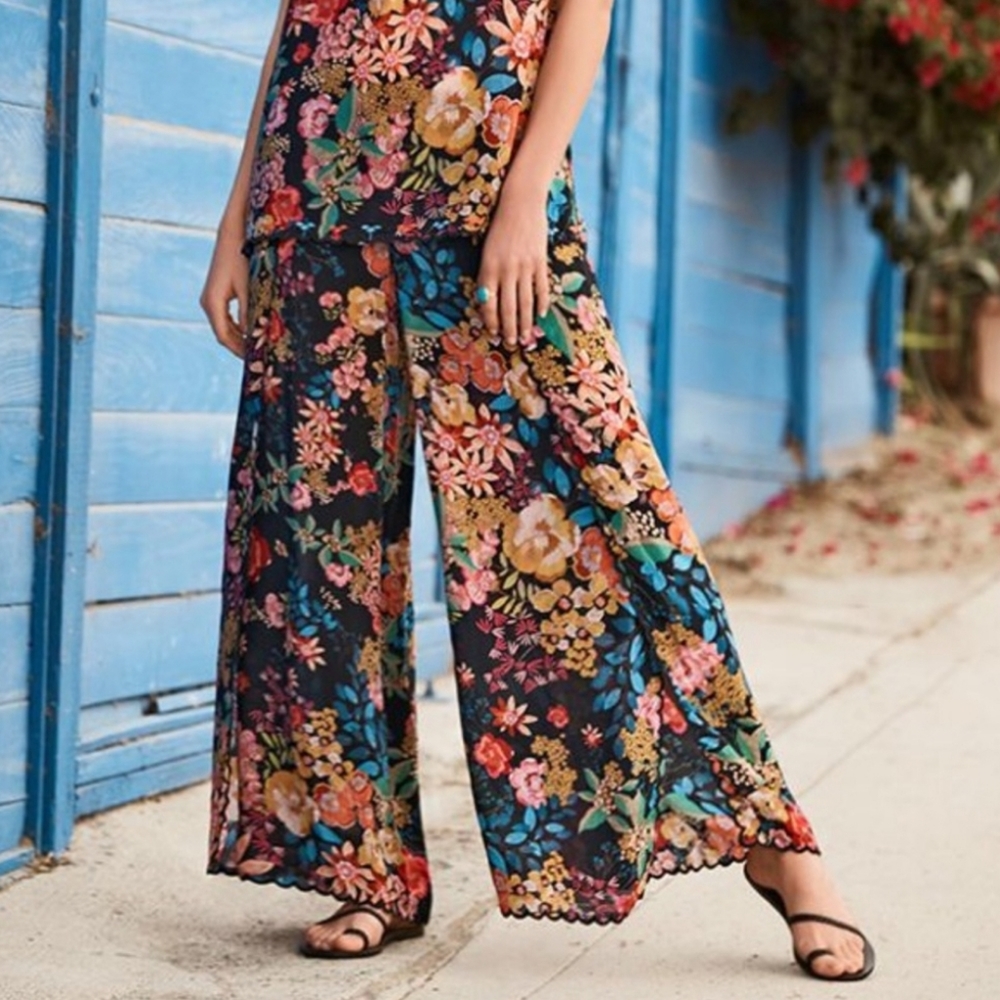 NWT! Johnny Was Floral Pants XXL